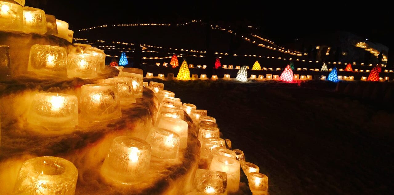 2026年2月7日（土）13時半～20時半　　芽室公園　氷灯夜　アイスキャンドル　キッチンカー　グルメ　打上げ花火　手持ち花火　十勝プロレス　イベント　〒082-0031 北海道河西郡芽室町西１条８丁目2023 2021 めむろ氷灯夜 アイスキャンドル イベント　お祭り　冬　十勝　帯広　芽室　ひょうとうや　花火